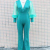 Ladies Elegant Office Jumpsuit Romper For Women 2023 High Waist Wedding Overalls Sequins Bodycon Long Sleeve Party Jumpsuit Club