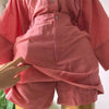 CM.YAYA Fashion Women's Set Full Sleeve Turn-down Collar T-shirt and Skirts Shorts 2025 Chic Two 2 Piece Sets Outfit Tracksuits