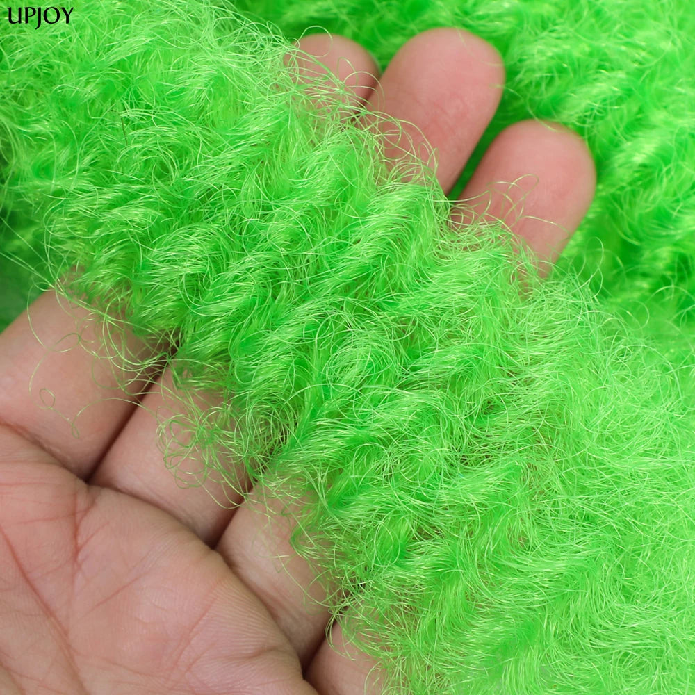 Afro Kinky Curly Hair Bulk Synthetic 12inch Ombre Marley Twists Braiding Hair #1B 4 27 30 33 99J Green Ombre Purple Brown Colors
