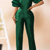 Jumpsuits Women One Piece Party Slim Fit Sexy Oblique Shoulder Wide Leg Long Pants Overalls Elegant Splice Rompers Evening