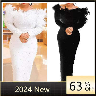 Customized Customized 2025 Hot Sale Women White Short Sleeve Bodycon Dress Club Party Beading Dress Elegant Lady Fashion Dress