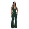 CM.YAYA Women V-Neck Backless Straight Sleeveless Flare Jumpsuits 2025 Summer Hollow Out Sexy One Piece Set Streetwear Outfits