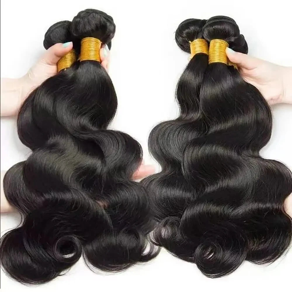 12A Brazilian Body Wave Bundles 100% Unprocessed Virgin Hair Body Wave 3 Bundles Human Hair Weave Bundles Deals Natural Black