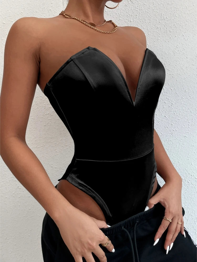 Jumpsuit Women Short Bodysuit smooth monkeys Lingerie Elegant Party overalls luxury Sexy Evening Dresses open back Off Shoulder