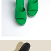 Eilyken Summer Fashion Women's Slippers Banquet Nightclub Platform Chunky High Heels Slide Mule Shoes Green White Sandals