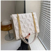 Ladies Fashion Large Capacity Chain Bag Retro Square Tote Bag Diamond Texture Shoulder Crossbody Daily Hundred Underarm Handbag