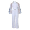 Mesh Jumpsuit Women White Overalls Party Lace Rompers New In Bodysuit One Piece Long Sleeve Summer Long Pants Y2k Spring Work