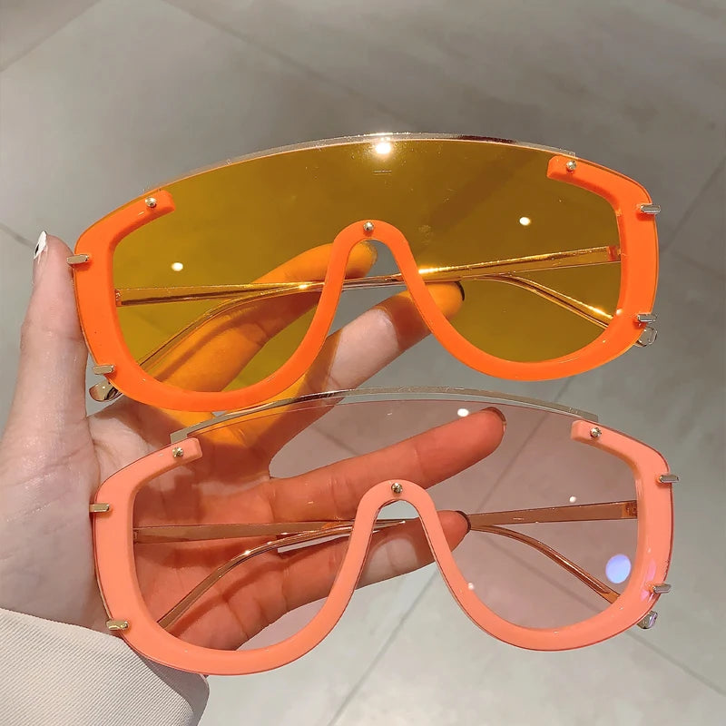 KAMMPT Y2k Stylish Women Sunglasses Fashion Gradient Outdoor Sports Shades Trendy Luxury Brand Design Futuristic Men Sun Glasses