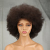 QVR Short Afro Kinky Curly Wigs With Bangs For Women Fluffy Short Afro Curly Wigs Human Hair Wig 180% Density Full Machine Hair