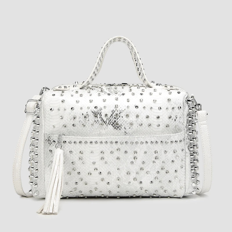 Women's bag luxury designer purses and handbags Shoulder bags vintage Rivet tote bag for women Large capacity travel bag purse
