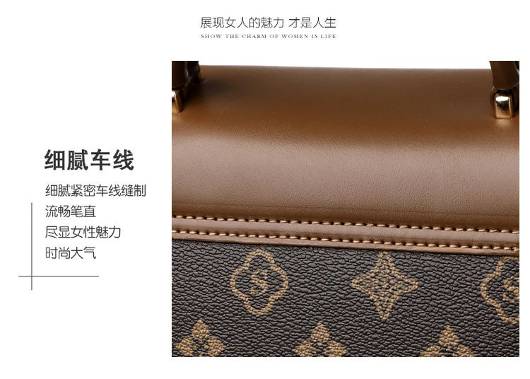 Bags for Women, Printed Fashionable Hand-Held Locks, Commuting Small Square Bag, Fashionable and Versatile Shoulder Crossbody Ba