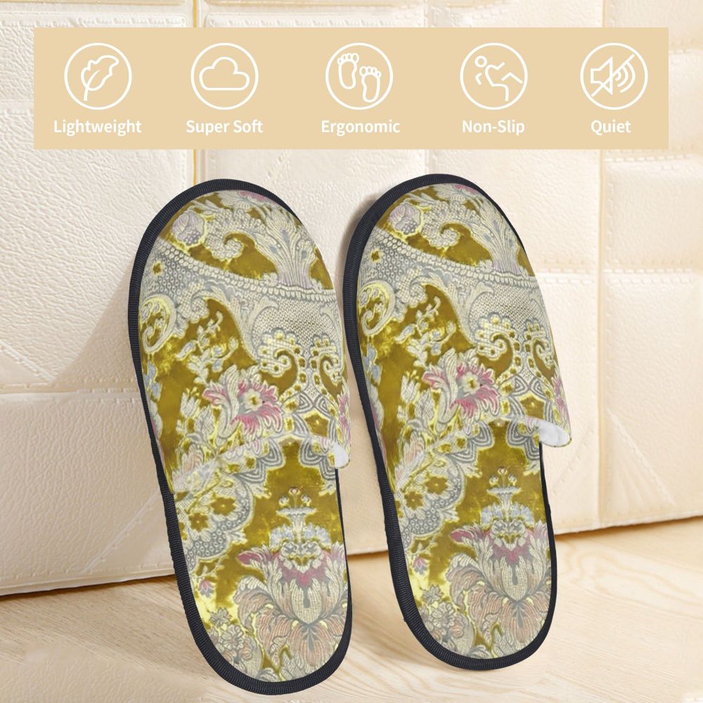 Custom Queen Of Absolutely Everything Gold Baroque Soft Memory Foam House Slippers Women Comfy Warm Anti-skid Sole Slipper