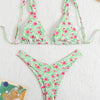 Bikini Women Swimsuit 2025 New Solid Print Sling Bikinis Set Sexy Thong Swimwear Summer Two Piece Beachwear Bathing Suit Female