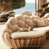 French light luxury semi-circular curved villa living room creative sofa cream special-shaped solid wood