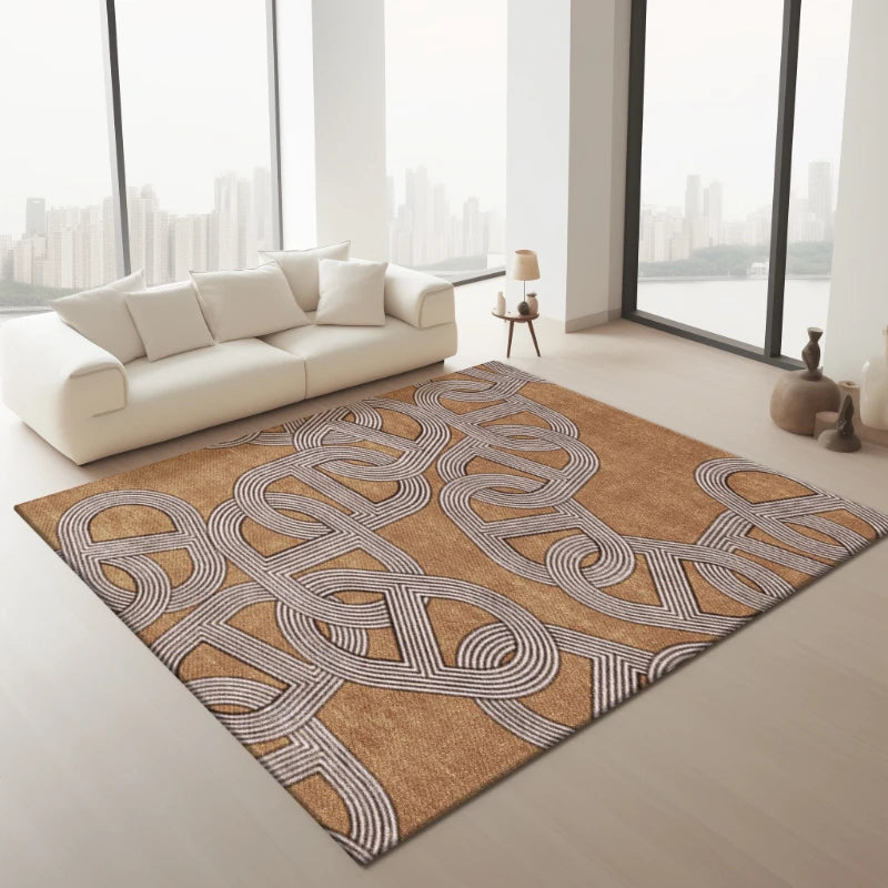 Advanced Interlocking Chain Decorate Living Room Carpet Cloakroom Bedroom Bedside Soft Mat Coffee Table Plush Rug Ковер Tapis 러그
