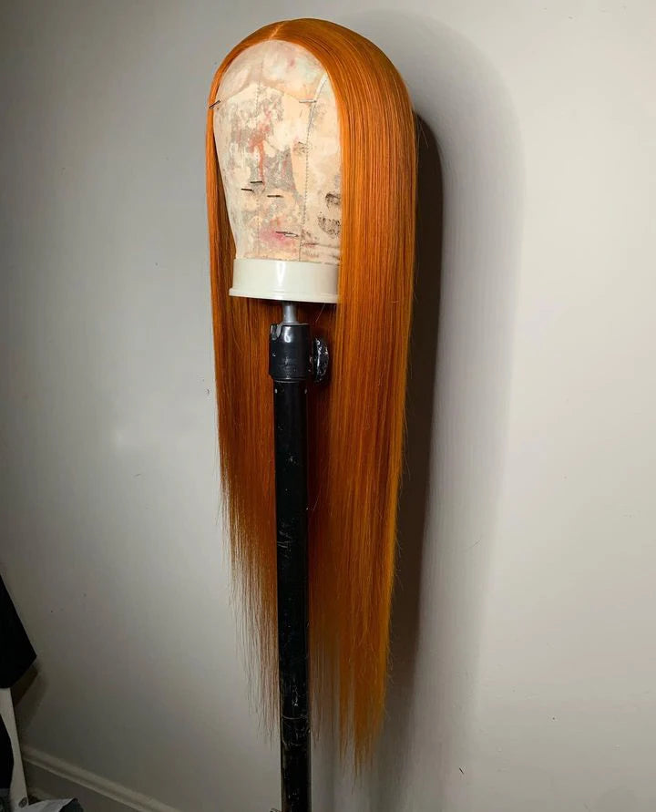 Ombre Blue Blonde Preplucked Long Lace Front Wig Straight 180%Density Hairline Glueless For Women Synthetic Fiber