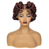 Natural Color 6Inch Transparent Full Lace Braided Wigs Short Cute Handmade Bantu Synthetic Braided Lace Wigs Knotless Braids Wig