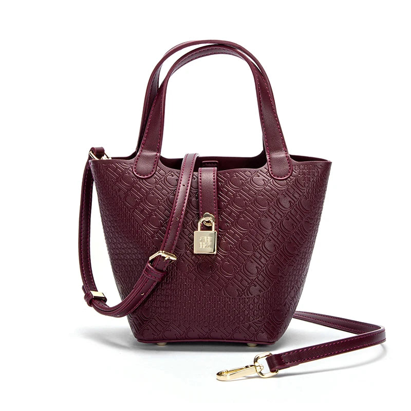 Retro Classic Women's Fashion Handbags Pure Color Design Metal Lock Buckle Accessories Ladies Shoulder Bags Minimalist Versatile