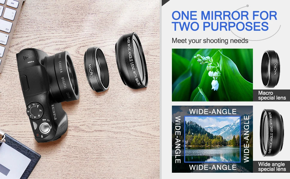 NBD 4K Digital Camera Ultra 48MP Camera Vlogging Camera with Wide Angle Lens 16X Digital Zoom 3.0 Inch Screen Camera