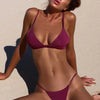 Bikini 2025 New Women's Split Solid Color Adjustable Size Swimsuit