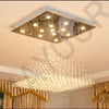 Chandelier K9 Crystal Pendant Ball Square Chandelier Lighting Fixture Raindrop Curtain Glass Chandelier LED Light