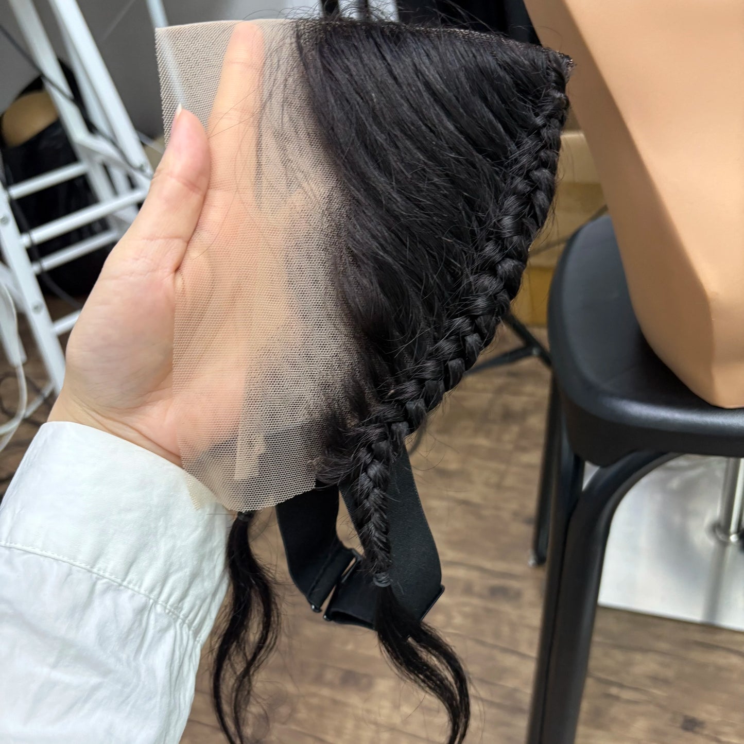 13x4 Transparent Lace Frontal with Braids 10 Inches Natural Brazilian Remy Hair Lace Frontal with Baby Hair for Women Girls