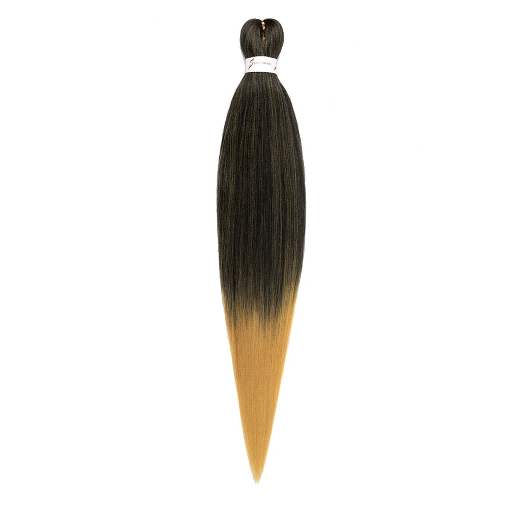 Pre-stretched Braids Synthetic Hair Professional Itch Free Hot Water Setting Fiber 30'' Ombre Yaki Texture Braid Hair Extensions