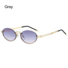 Vintage Metal Punk Sunglasses Rimless Oval Sun Glasses Trendy Frameless Shades UV400 Protection Gradient Glasses