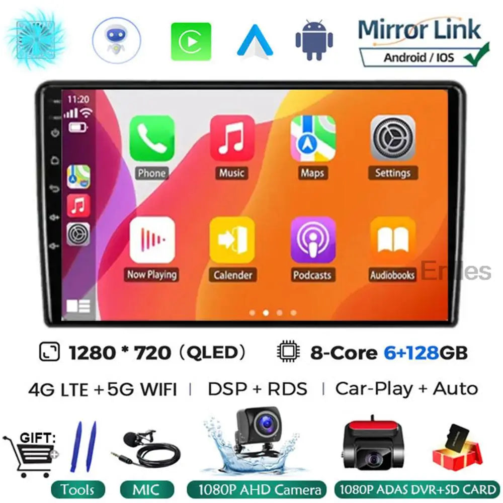 For Nissan NP300 NAVARA Platform Chassis D40 Pathfinder R51 2004 - 2012 8+256G Car Radio Wireless CarPlay Android 13 QLED Screen