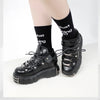 2024 NEW Punk Style Women Shoes Lace-up heel height 6CM Platform Shoes Woman Gothic Ankle Rock Boots Metal Decor Woman Sneakers