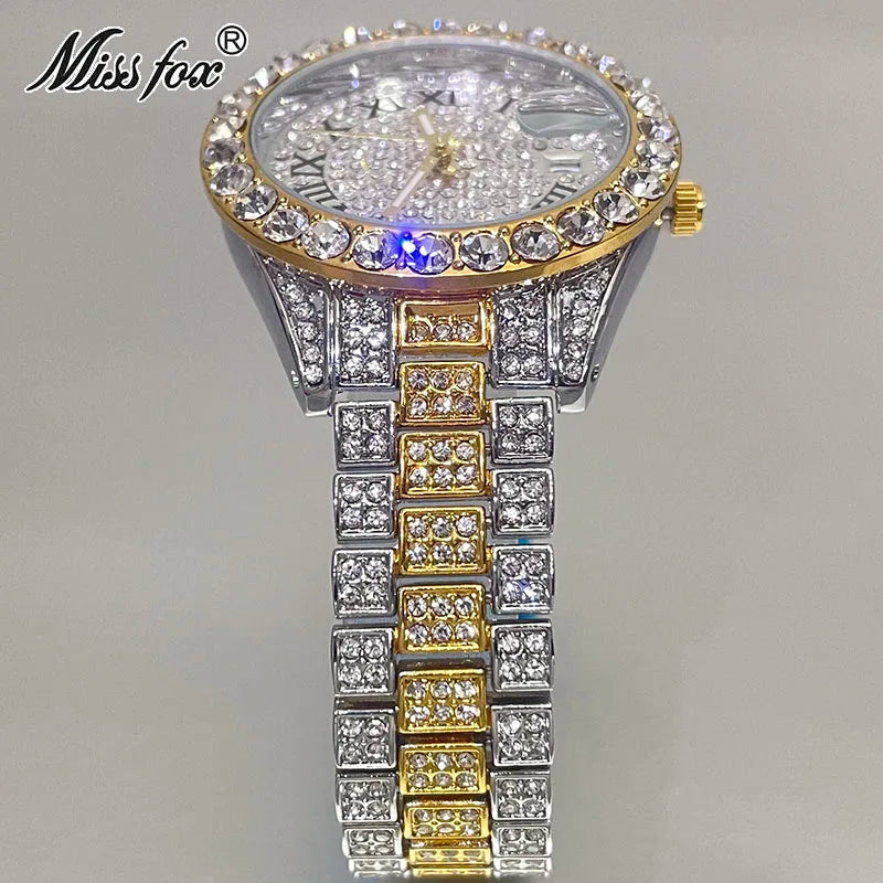 MISSFOX Pink Women Watches Luxury Small Face Elegant Quartz Watch For Ladies Icy Look Party Jewelry Mini Babe So Cute Arm Clock