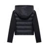 Hooded Patchwork Padded Jacket Coat with Pockets for Women, Long Sleeve, Front Zipper, Female Outerwear, Chic Tops, Fashion