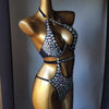 Rhinestones Bathing Suit for Women Cut Out Swimwear Backless Swimming Suit