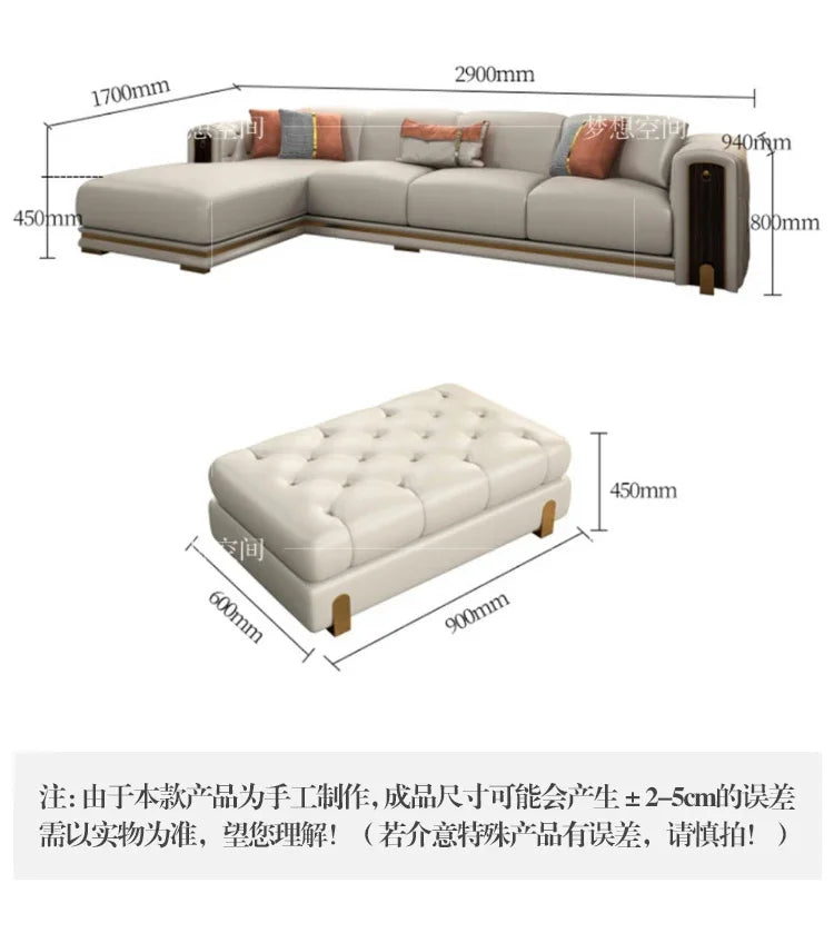 Elegant Luxury Modern Sofa Designs Royal Set Designer Leather Sofa Lounge Loveseat Divano Soggiorno Living Room Furniture