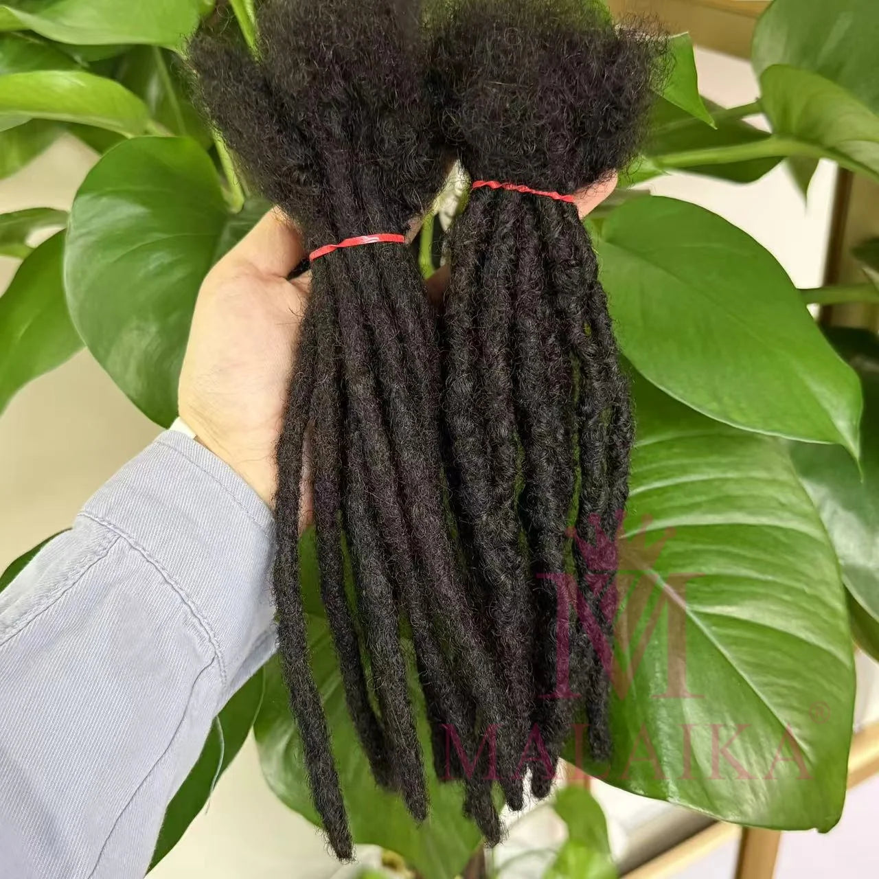 Malaika Locs Extension Human Hair 8 Inch Full Handmade Permanent Dreadlock 0.6cm Dreadlock Extension 30 Str Human Hair Locs