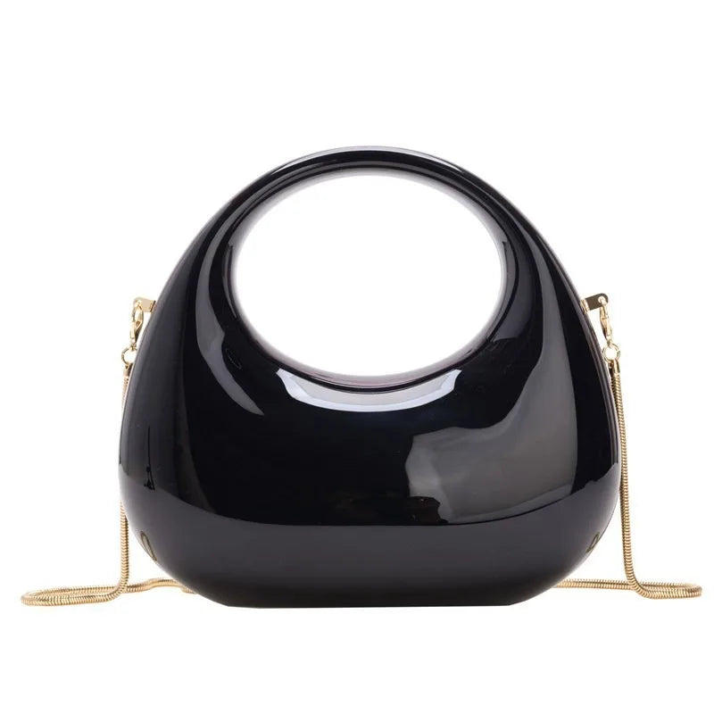 Luxury Designer Evening Clutch Clear Acrylic Women Handbags Fashion Shoulder Bag Half Moon Wedding Purses Party Tote Ladies 2025