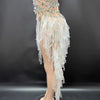 New sexy side slit dance performance costume, birthday party, socialite live house outfit