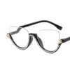 Vintage Half Frame Diamond Anti Blue Light Optical Glasses Frames Brand Designer Women Fashion Cat Eye Computer Eyeglasses
