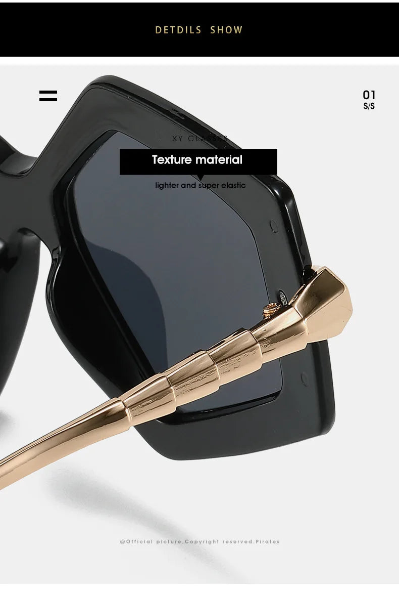 New Unique Women Fashion Sunglasses Retro Unique Lens Special Shades UV400 Men Punk Oversized Sun Glasses UV400