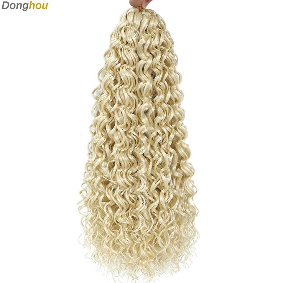 Beach Curl Crochet Hair Gogo Curl Crochet Hair 18 Inch Ombre Brown Blonde Bug Ginger T30 Synthetic Deep Wave Twist Crochet Braid