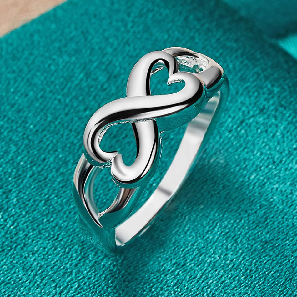 925 sterling silver lady women Valentine's Day gift creative ring necklace stud earrings fashion jewelry set wedding party nice