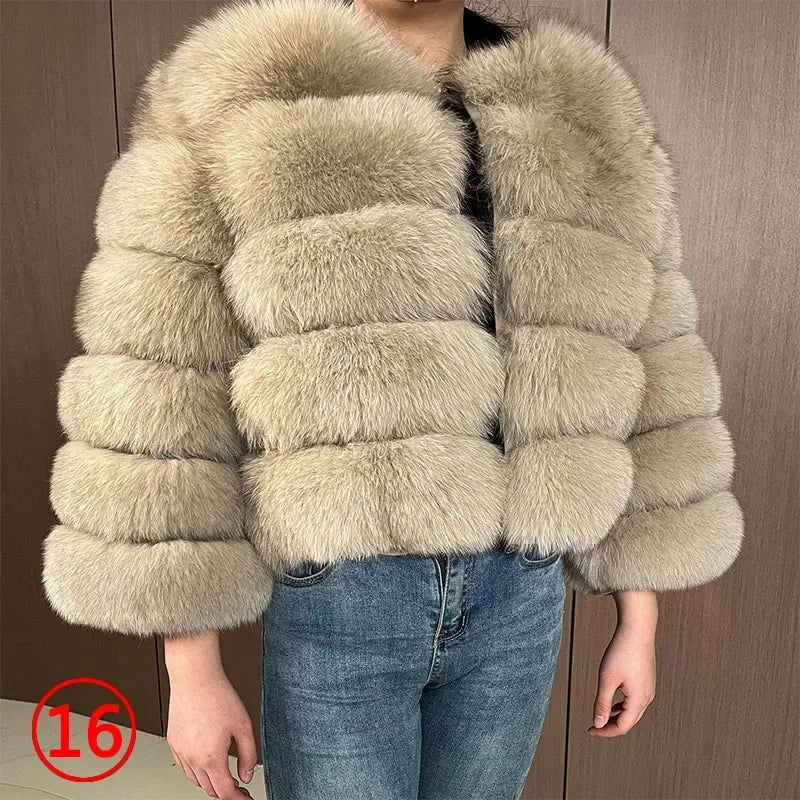 Maomaokong 2025 Natural Real Fox Fur Coat Women Winter Warm Luxury Fur Jacket Detachable Long Sleeves Female Vest Furry Coats