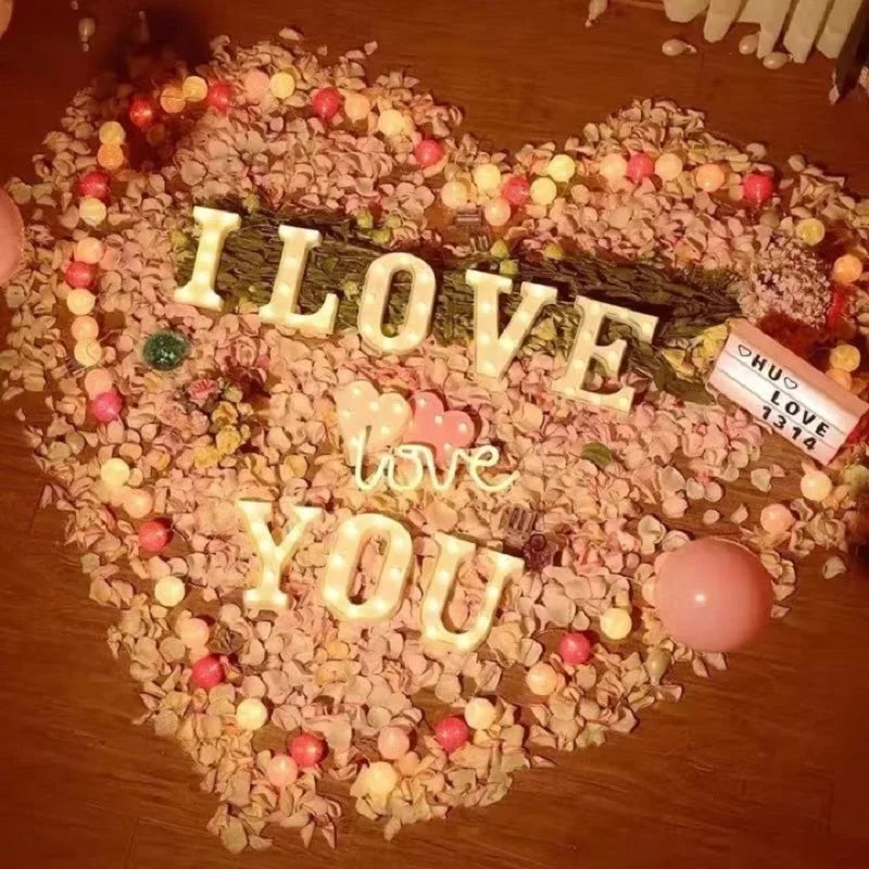 Luxury Alphabet Letter LED Lights Luminous Number Lamp  Battery Night Light for Home Wedding Birthday Christmas Party Decoration