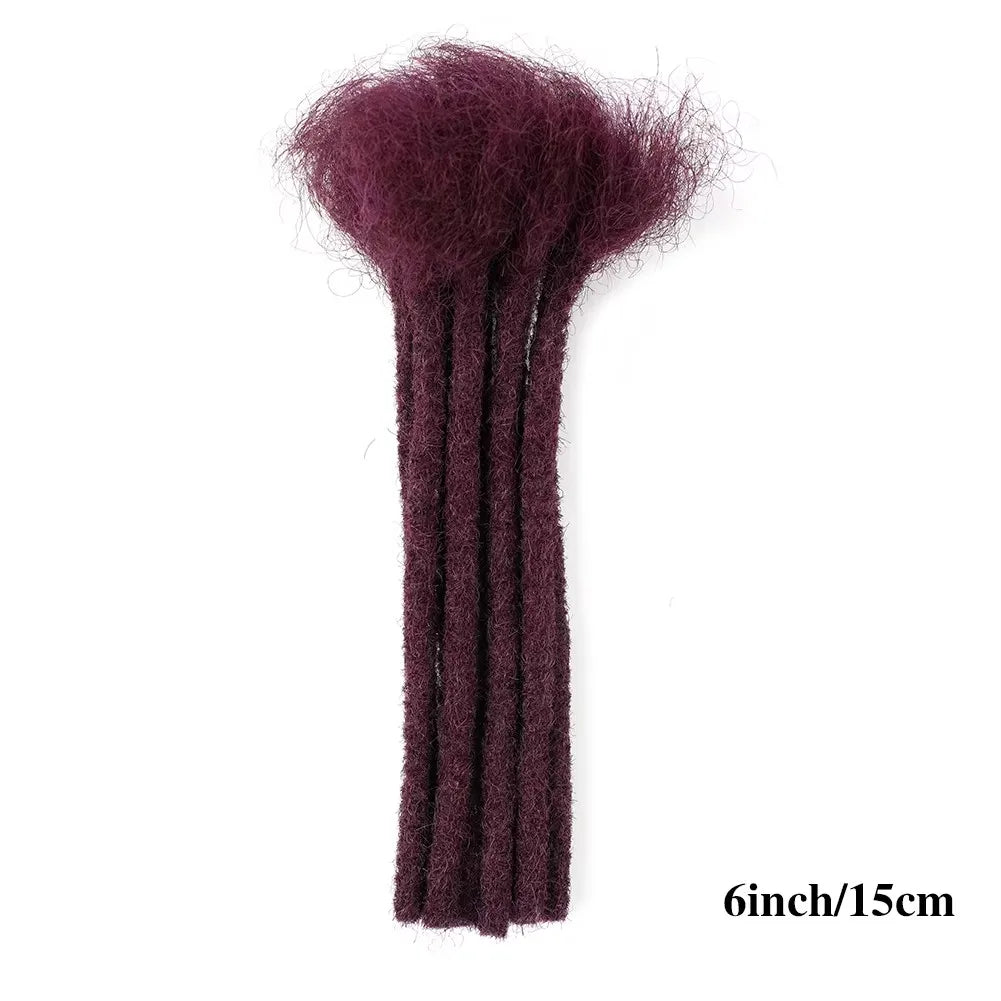 0.6cm Thickness 6-24 Inches 10 Stands Pacs Dreadlocks Human Hair Extensions for Women Ombre Brown Loc Extension can be Dyed