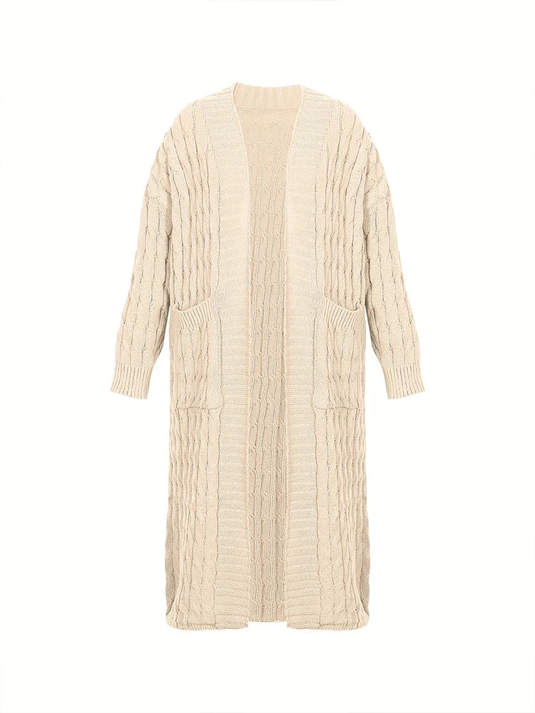 Plus Size Fall and Winter New 2023 Women's Solid Color Cardigan, Casual Knit Cardigan with Pockets Commuter Style Sweater XL-5XL