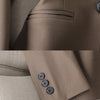 High Quality Long Sleeve Female Blazer Women Blue Coffee Khaki Single Button Slim Jacket Ladies Business Work Wear Formal Coat