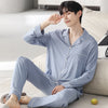 Autumn Pajamas Sets Men Long Sleeve Modal Cotton Thin Teenage Boys' Large Size Spring Outwear Home Cloth Suit Sleepwear Male