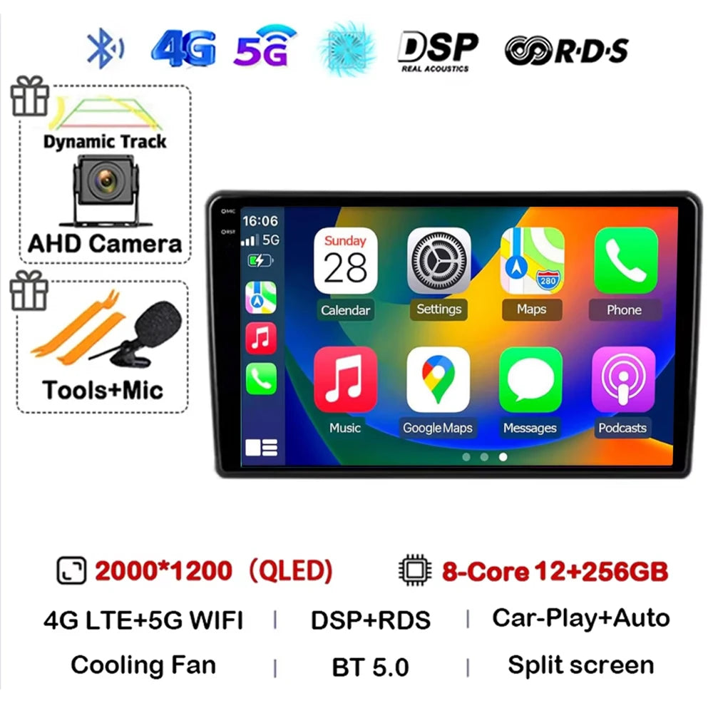 Carplay Auto Android 14 Car Radio For Honda Element YH 2002 2003 2004 2005 - 2011 GPS BT Multimedia 2Din Player Stereo DVD Video