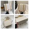 Ladies Fashion Large Capacity Chain Bag Retro Square Tote Bag Diamond Texture Shoulder Crossbody Daily Hundred Underarm Handbag