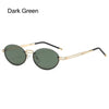 Vintage Metal Punk Sunglasses Rimless Oval Sun Glasses Trendy Frameless Shades UV400 Protection Gradient Glasses